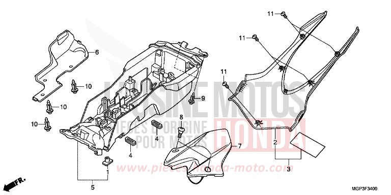 REAR FENDER (CBR1000RR/S) for CBR1000RR Fireblade GRAPHITE BLACK (NHB01BA) from 2012